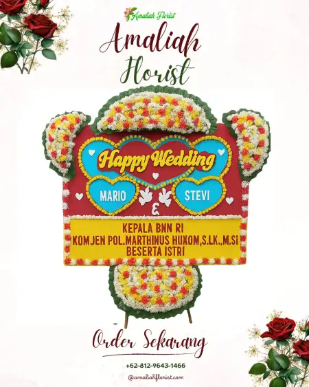 Papan Bunga Pernikahan Purba